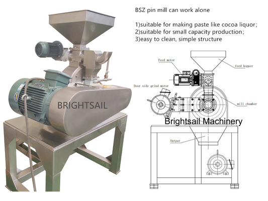 Minyak biji kue Pin Mill Penggilingan Makanan Wide Chamber Pin Mill Grinder Machine Spice Pin Mill Mesin Dari Brightsail